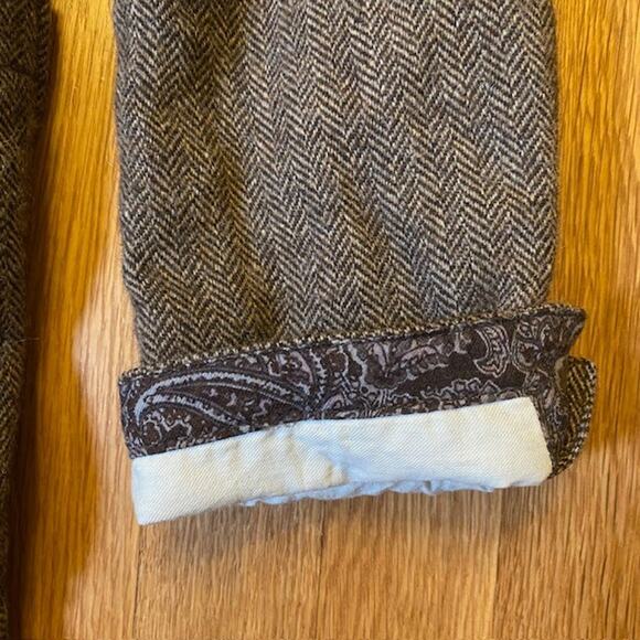 Sunny Sports Mens Large Wool Blend Tweed Blazer 4 Button Herringbone Lined - Picture 6 of 15